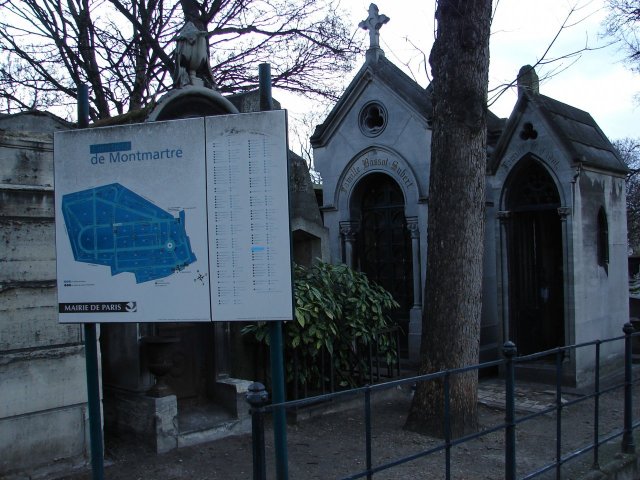 Map of the cemetery and a crypt